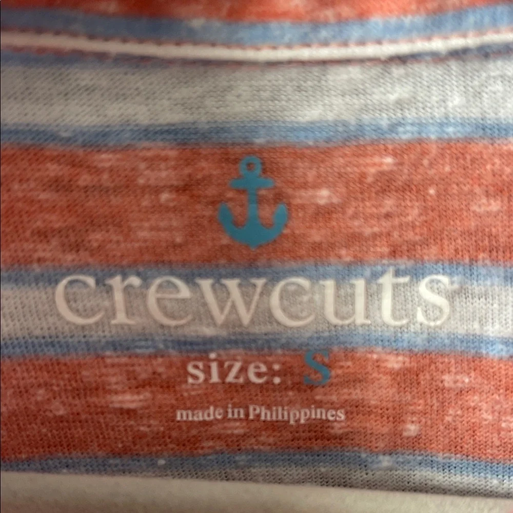 Crewcuts Vibrant Orange and White Striped Polo